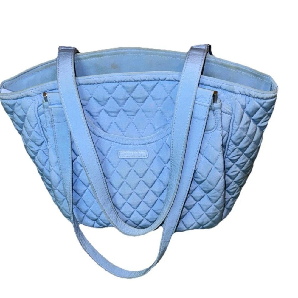 Vera Bradley Puffy Quilted Blue Tote Bag – Trendy, Lightweight & Spacious